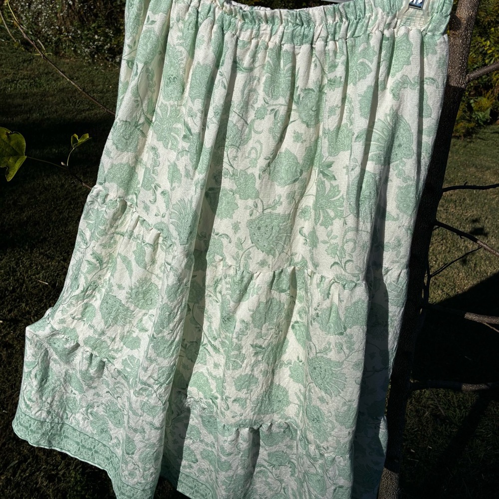 Blu Pepper Light Green Patterned Maxi Skirt - Picture 3 of 4